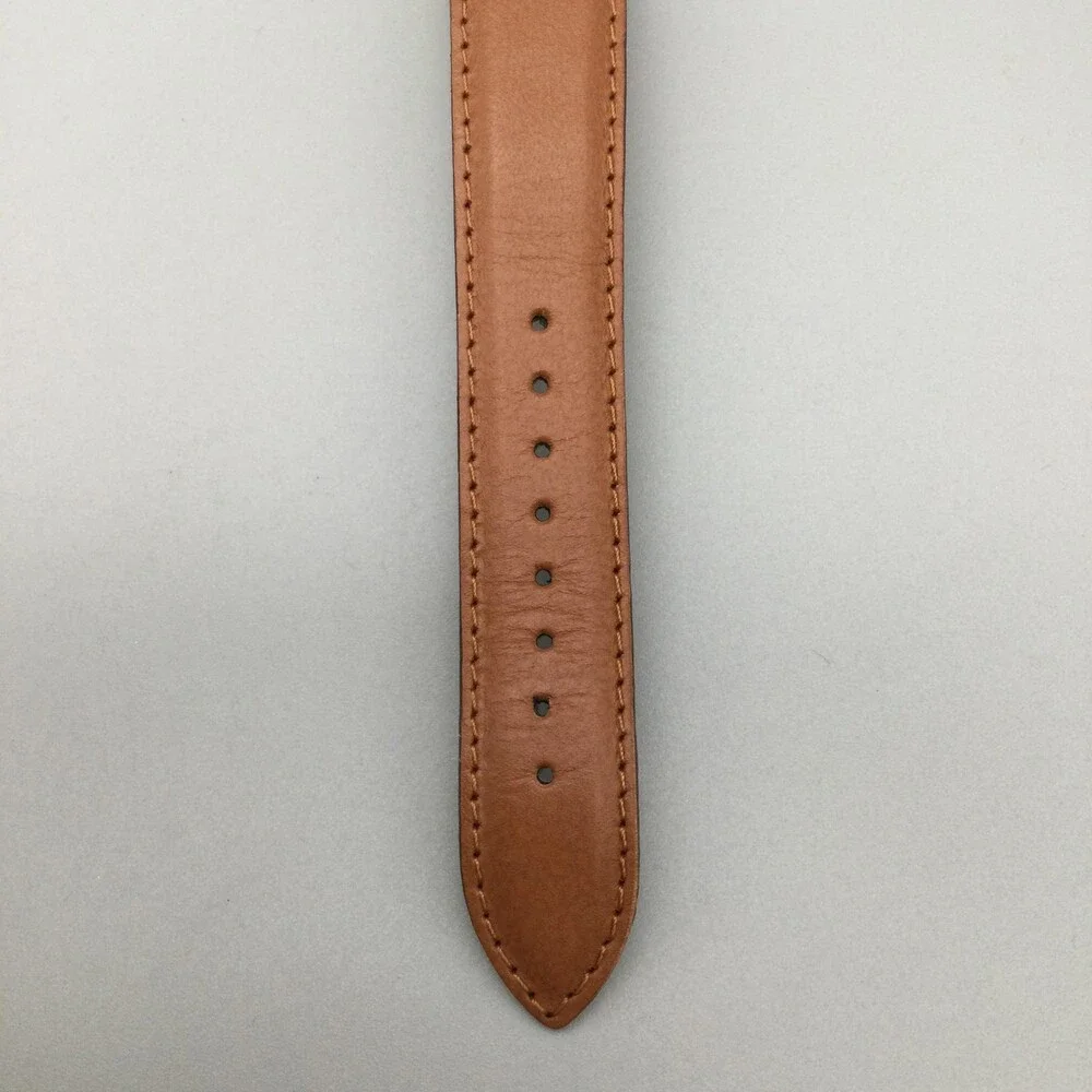 Mary Engelbreit Pals Womens Watch 34mm Gold Tone Brown Leather Band New Battery